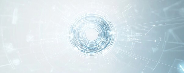 Obraz premium Abstract technological background with glowing circular light tunnel.