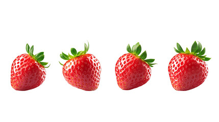 Fresh strawberries isolated on a transparent background