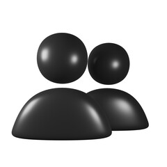 Black People Icon - 3D Rendered Teamwork Symbol