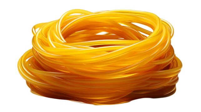 Golden Yellow Tubing Shiny Texture, Modern Industrial Design for Abstract Themes, isolated on transparent background. - Powered by Adobe