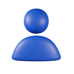 Blue User Profile Icon - 3D Rendered Person Symbol