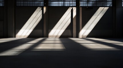 Architectural Light and Shadow Play in a Modern Industrial Space