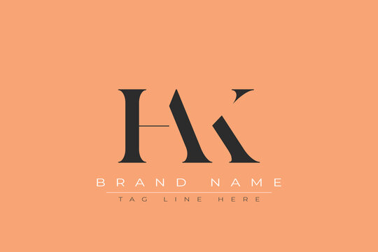 HAK abstract letter logo design. This logo is designed by three abstract letters.