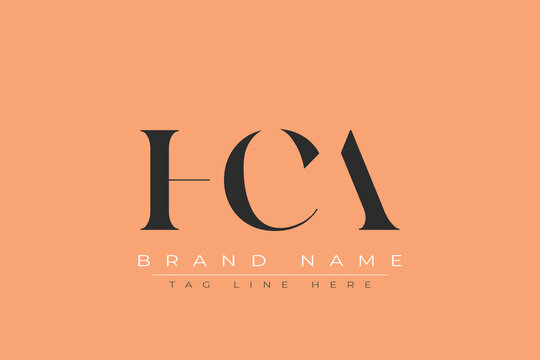 HCA abstract letter logo design. This logo is designed by three abstract letters.