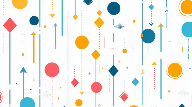 Diagram chart graph elements vector business infographic flow sheet data template arrows and circle progress diagrammatic report seamless pattern background