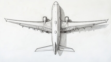 Vector airplane illustration top view and aircraft transportation travel way design journey object.