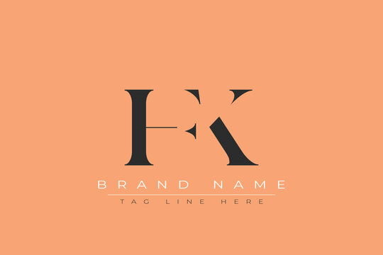 HFK abstract letter logo design. This logo is designed by three abstract letters.