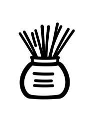 Fototapeta premium Illustration of a round container filled with decorative sticks showcasing creative artistry and minimalistic design