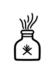 Obraz premium Creative representation of a whimsical potion bottle with swirling steam emanating from its opening