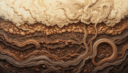 Abstract Art Composition of Natural Elements and Textures