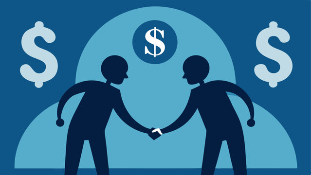 Shady Deal Handshake A silhouette of two figures shaking hands in the shadows with dollar signs around them indicating secretive deals within sports organizations.