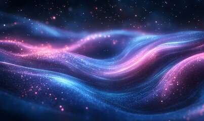 Nebula Waves: An Abstract Landscape of Cosmic Dust and Starlight