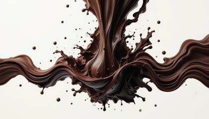 Rich Chocolate Liquid Splash with Dynamic Motion and Texture