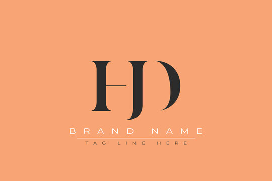 HJD abstract letter logo design. This logo is designed by three abstract letters.