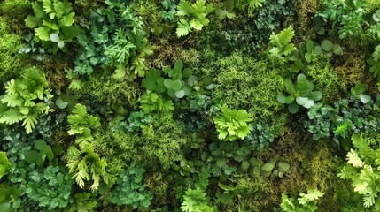 Vibrant Green Moss and Foliage Textures for Nature Backgrounds