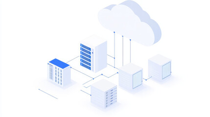 Thin lines connection icon outline of big data center group cloud computing system internet protection password access technical instrument vector illustration.