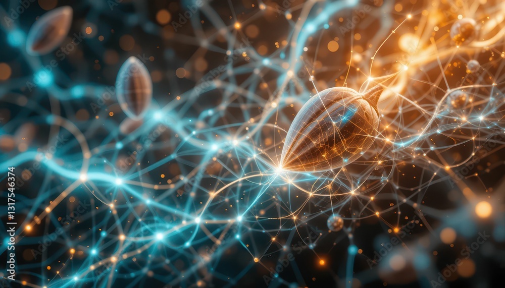 Poster abstract digital visualization of neural connections and synapses