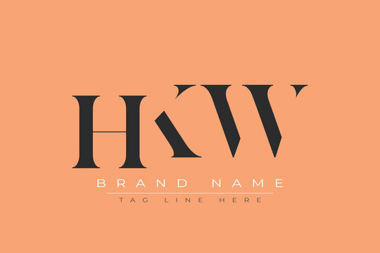 HKW abstract letter logo design. This logo is designed by three abstract letters.