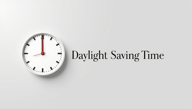 Elegant clock indicating time shift for Daylight Saving Time, clarity - Powered by Adobe