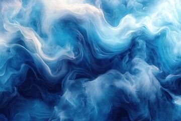 Obraz premium Ethereal blue and white swirling cloudscape