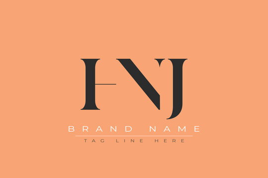 HNJ abstract letter logo design. This logo is designed by three abstract letters.