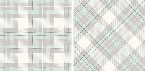 Deep Light Grey and Dusty Silver Seamless Tartan Fabric Design