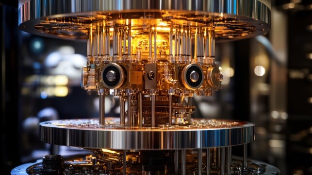 Advanced quantum computing processor, showcasing future technology and innovation