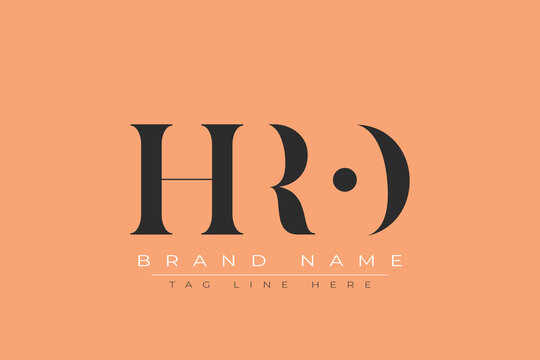 HRO abstract letter logo design. This logo is designed by three abstract letters.