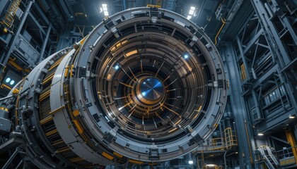 Obraz premium High-Tech Industrial Engine Component in Modern Manufacturing Facility