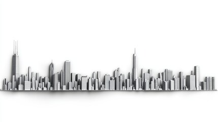 Fototapeta premium Chicago Skyline Line Art Coloring Page - A detailed line art coloring page featuring the Chicago skyline. Five concepts symbolized: urban architecture, city life, cityscape, skyscrapers, Illinois