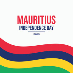 Mauritius Independence Day poster vector illustration. Mauritius waving abstract flag frame vector. Mauritius wavy border graphic design element. Template for background, banner, card. 12 March