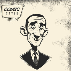 Businessman Caricature Vector in Pop Art Comic Style