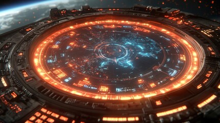 Naklejka premium Futuristic Spacecraft Portal