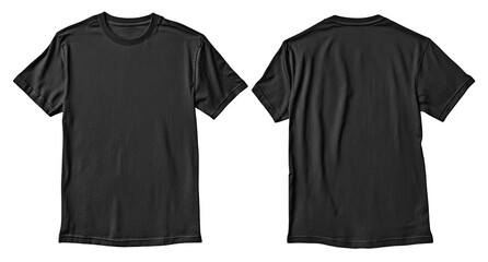 Blank black t-shirt front and back view mockup