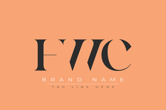 HWC abstract letter logo design. This logo is designed by three abstract letters.