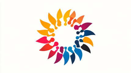 Obraz premium People team logo vector abstract group set teamwork union business logotype network teammate partnership illustration isolated on white background