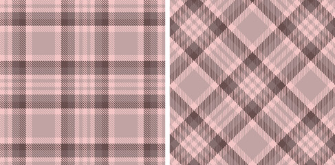 Pastel Seamless Tartan in Smoky Light Rose tones Fabric Design