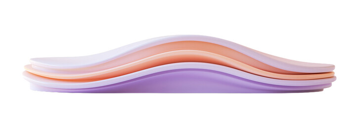 Fototapeta premium Curved lilac podium with layered design for exhibitions or presentations
