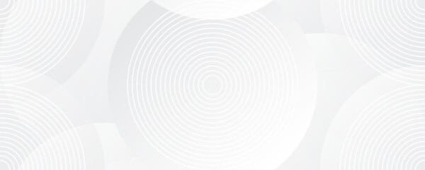 Circle line effect on white geometric overlay background. Seamless pattern abstract decoration. Modern backdrop design. Banner or cover style concept. Art & Illustration