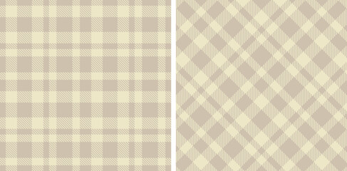 Pastel Light Silver Seamless Tartan Fabric Design