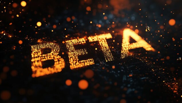 the words "beta" against the background of glare