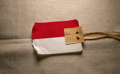 Cloth with a blank label and a flag of Monaco 3D Rendering
