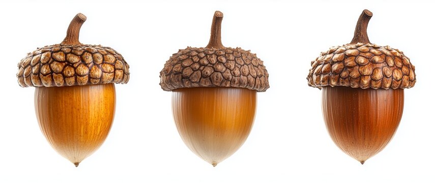 Acorn isolated on white background with clipping path