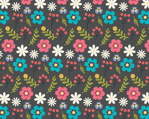Spring floral pattern. Floral wallpaper, scrapbooking. Vector illustration