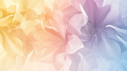 Abstract petals blend; yellow to purple, soft transitions