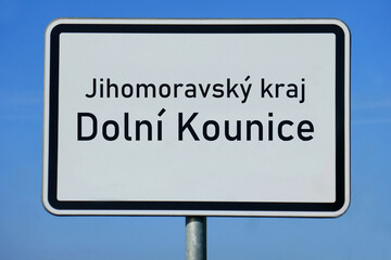 Ortsschild Jihomoravský kraj Dolní Kounice