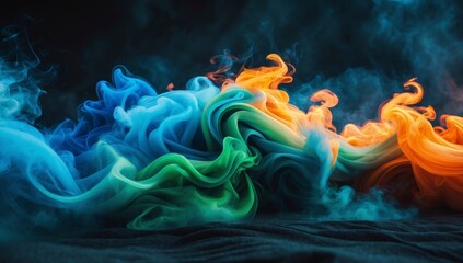 Vibrant Color Smoke Art Abstract Background Image