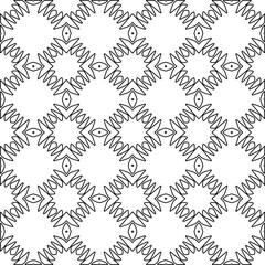 Fototapeta premium Linear pattern. Digital design.Black and white pattern for web page, textures, card, poster, fabric, textile.Linear Wallpaper Image.Repeating ornament.