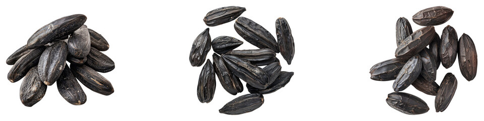 Tonka beans isolated on transparent background. PNG, Set of