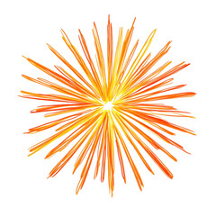Abstract Orange Explosion Lines Radiating Energy Bright Colors,